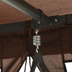 Chaise suspendue de jardin Coffee Garden avec structure en acier thermolaqué et tissu en polyester, balançoires de patio - Product Image 5