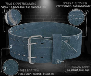 เข็มขัดยกน้ำหนักหนังวัวแท้ ปรับได้ สำหรับผู้ชายและผู้หญิง  รองรับเอวสำหรับการฝึกครอสฟิต นักกีฬา และเพาเวอร์ลิฟติ้ง - Product Image 4