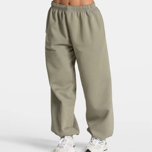 Custom Women's Winter Casual Solid Breathable Regular Fit <b>Boot</b> Cut Drawstring Closure French Terry Sweatpants Yoga Trousers - Product Image 1