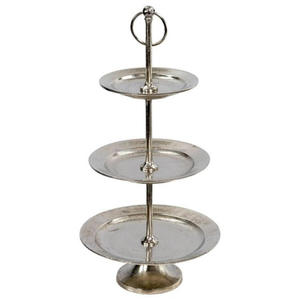 <b>Mirror</b> Polish 2 Tier Cake Stand Fruits Dessert Candies Serving Round Trays Dishwasher Safe Stainless Steel Cake Stand <b>Tabletop</b> - Product Image 2
