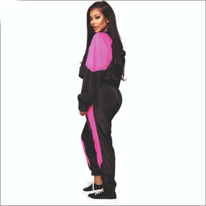 Ensemble de survêtement athleisure deux pièces en nylon respirant à séchage rapide et survêtement en coton uni teint respirant 100 % coton - Product Image 2