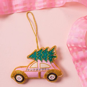 Beaded <b>Car</b> Christmas <b>Tree</b> Ornament Cute Holiday Hanging Decoration - Product Image 1