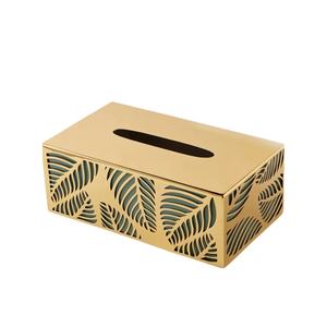 Porte-serviettes de rangement pour hôtel Design fantastique Découpe de feuilles métalliques Boîte à mouchoirs de travail Porte-serviettes pour occasions spéciales - Product Image 1