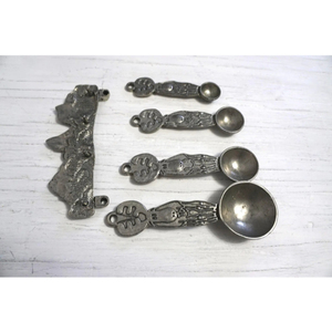 Brass Made Eco-Friendly <b>Measuring</b> Cups And <b>Spoon</b> Set For Home Kitchen Baking And Cooking Silver Color Finished Handmade Utensils - Product Image 3
