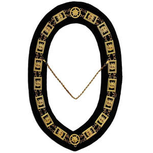 Collar Masónico Chapado en Oro de Alta Calidad sobre Terciopelo, Collares Masónicos Hechos a Medida - Product Image 3