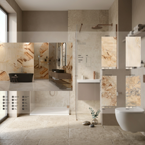Dalles de pierre frittée en porcelaine Arabescato Bianco Slim 1200x2400mm pour salles de bain de luxe et projets muraux à motifs. - Product Image 2
