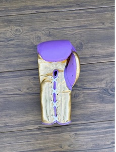 Guantes de Boxeo Personalizados No Boxing No Life Canelo, Color Morado y Dorado, de Cuero Vacuno Auténtico, para Entrenamiento de MMA, con Cordones, Ligeros y Transpirables - Product Image 4