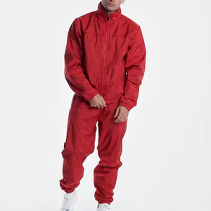 Fashionable Custom Logo Coated Front Unisex Casual Waterproof Bomber Windbreaker Two-Piece Set Nylon <b>Polyester</b> <b>Tracksuit</b> - Product Image 1