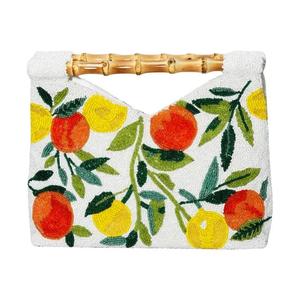 Sac fourre-tout en toile brodée vert et blanc avec poignée en bambou, sac promotionnel tendance, motif personnalisé - Product Image 3