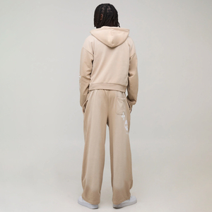 Streetwear Stylish Hip Hop Straight <b>Joggers</b> Men's Drawstring Waist Wide Leg Patch Applique Cross Washed Sweatpants for Men - Product Image 2