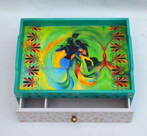 Boîte à bijoux en bois écologique pour accessoires de bijoux boîte-cadeau de forme carrée en poly émail boîte-cadeau en poly émail de couleur verte - Product Image 6