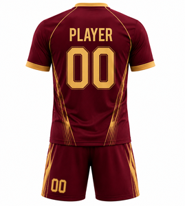Custom Men <b>Soccer</b> Jersey Shorts Set Sublimated V-Neck 100% Polyester Adult Football Uniform Breathable Eco-Friendly Summer - Product Image 4