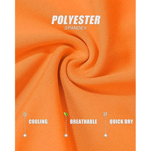 เสื้อกล้ามผู้ชายสีส้ม คอกลม แห้งเร็ว ระบายอากาศดี เป็นมิตรกับสิ่งแวดล้อม สีพื้น เรียบง่าย เหมาะสำหรับออกกำลังกาย มีโลโก้ด้านหน้า - Product Image 6
