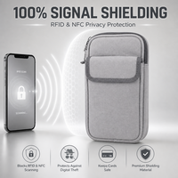 Pochette Faraday en tissu de haute qualité pour téléphone, anti-espionnage, blocage des signaux, sac bandoulière, protection RFID, étui de protection pour les voyages