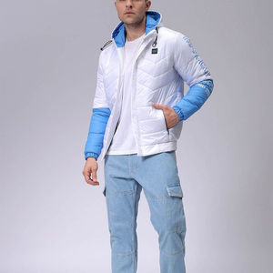 Chaqueta acolchada de invierno para hombre, talla grande, personalizada OEM, impermeable, cortavientos, con capucha y cremallera, bordada, informal, para nieve, senderismo. - Product Image 4