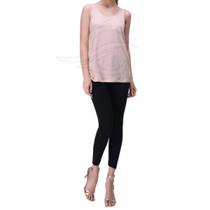 Latest Design Breathable Casual Women Tank Top Made in Best Cotton/Polyester Customized Front Logo - Product Image 3