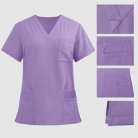 Tenues médicales kaki sur mesure pour femmes, ensemble de blouses d'infirmière à col en V, manches courtes, vêtements de travail pour salon et clinique