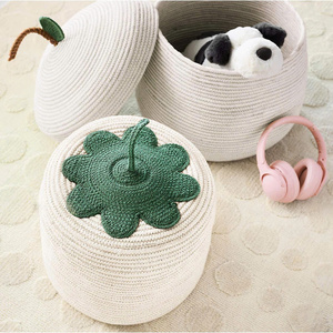 Handmade Woven Cotton Apple And Strawberry <b>Gift</b> <b>Box</b> Ramadan <b>Eid</b> Decoration Handmade Fruit Design Basket - Product Image 3