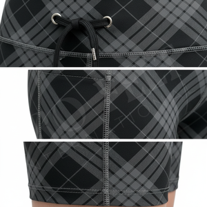 Nouveau design 2026 – Short de sport compressif à carreaux pour femme, sans couture, extensible, pour l'entraînement et le fitness, effet push-up, personnalisable OEM/ODM avec logo - Product Image 4