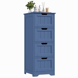 Bathroom <b>Storage</b> Cabinet Free Standing <b>Narrow</b> 4 Drawer Organizer for Entryway Living Room Bedroom Blue - Product Image 3