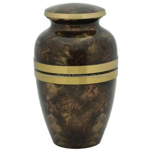 Urna de cremación de latón fundido moderna para hombres y mujeres, soporte para cenizas blancas con adorno dorado, estilo de vida ambiental para mujeres adultas - Product Image 4