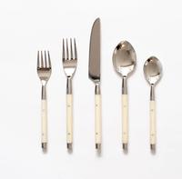 Ensemble de couverts en acier inoxydable avec manche en résine, design moderne de luxe, finition miroir, écologique, pour la décoration de la cuisine et de la maison, idéal comme cadeau