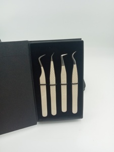 Pince à cils professionnelle en acier inoxydable à pointe lisse pour extensions de cils – Outil d'extension de cils - Product Image 2