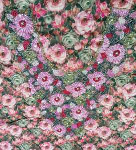 Robe trapèze grande taille pour femme, brodée florale, taille naturelle, ornée de perles, de paillettes et d'appliques en dentelle, imprimée, ODM XL, pour soirée et mariage - Product Image 2