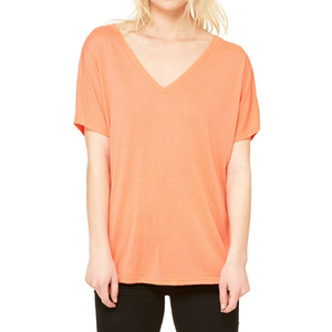 T-shirt pour femme de qualité supérieure, coupe ample, col en V, couleur unie, manches courtes, 100% coton, décontracté, respirant, t-shirts imprimés personnalisés - Product Image 4