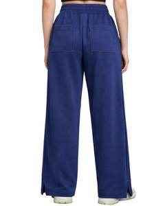 กางเกงวอร์มขายาวสีน้ำเงินกรมท่าสำหรับผู้หญิง เอวยางยืด มีเชือกผูก เอวหลวม ใส่สบาย ทรงตรง นุ่มสบาย เหมาะสำหรับใส่พักผ่อน - Product Image 4