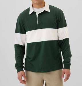 Factory Direct Selling Cotton Fabric Pullover <b>Men</b> Rugby <b>Shirts</b> Contrast Colors <b>Long</b> <b>Sleeve</b> Striped <b>Polo</b> <b>Shirt</b> For University Use - Product Image 6