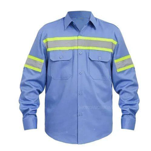 Chemise de travail réfléchissante rouge pour homme, polyester, manches longues, uniforme haute visibilité avec poches poitrine - Product Image 2