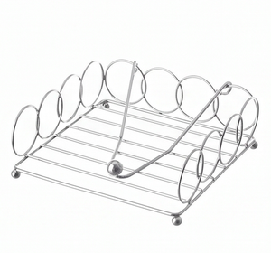 Porte-serviettes en fer massif avec finition argentée de qualité supérieure, parfait pour une table élégante et l'organisation des serviettes en papier. - Product Image 2