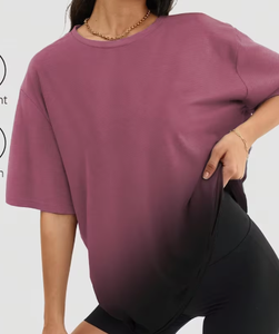 Hardhoodi Interination Plus Size Women's <b>Patchwork</b> Anti-Wrinkle O-Neck Pullover Short Sleeve 100% Cotton Casual Summer Knit Tee - Product Image 1