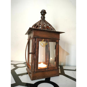 Lanternes suspendues en métal faites à la main au design classique, supports de bougies, décoration élégante pour la maison de luxe et Noël - Product Image 2