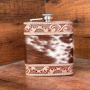 กระติกน้ำทำด้วยมือขนาด8ออนซ์ทำด้วยมือทำจากหนังวัวสเตนเลสสตีลทนทานเป็นมิตรกับสิ่งแวดล้อม - Product Image 3