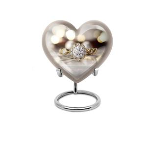 Urne funéraire décorative en forme de cœur avec support, pour cendres humaines, motif patte d'animal, idéale pour adultes - Meilleure vente - Product Image 4