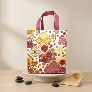 Custom Printed Floral Non Woven Tote <b>Bag</b> Reusable Eco-Friendly Shopping Gift <b>Packaging</b> <b>Bag</b> Wholesale Manufacturer. - Product Image 1