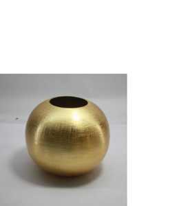 Handcrafted <b>Gold</b> Metal <b>Vase</b> Spherical Round Cross Hatch Flower Pot Bowl Tabletop Luxury Home Hotel Living Room Decor Centerpiece - Product Image 2
