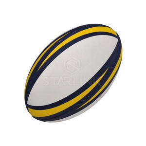 Ballon de rugby professionnel en cuir PU durable, faible MOQ, pour entraînement et matchs, destiné aux clubs sportifs. - Product Image 1