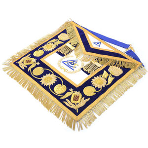 Blue Master Mason Apron with Gold Fringe Embroidered 3D Badge <b>Sew</b>-On Classical Style Customized Bags Accessory - Product Image 3