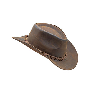 Unisex Brown Leather Cowboy <b>Hat</b> With Braided <b>Band</b> Casual Outdoor Style Adult Spring Autumn Fit 56-58CM 2026 - Product Image 4