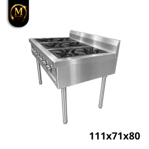 Estufa de Gas de Acero Inoxidable de Gran Capacidad con 6 Quemadores Abiertos para Cocina Comercial de Alto Volumen y Catering - Product Image 2