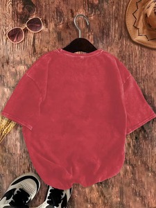 Vintage Washed Knitted Eco-Friendly Stand <b>Collar</b> <b>T</b>-<b>Shirt</b> Men Oversized Streetwear O Neck Short Sleeve Retro Cotton Tee Custom - Product Image 2