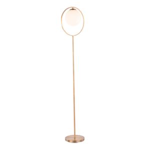 Lámpara de pie Moon Contemporary de metal dorado y vidrio esmerilado - Product Image 2