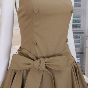Robe d'été personnalisée en mousseline semi-transparente, style coréen, sans manches, col halter, coupe trapèze, pour femme - Product Image 5