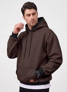 Wholesale High Quality Men's Regular Fit V-neck Sporty Fleece <b>Hoodies</b> 300g <b>Waterproof</b> Windproof Eco-Friendly Polyester/Cotton - Product Image 2