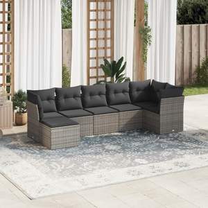 Conjunto de Sofás Modulares Grandes de Ratán PE Gris para Jardín, Colección Premium de Muebles Modulares para Exteriores - Product Image 1