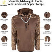 Sweat à capuche zippé pour homme MST Endurance Soft Shell Camo, chaud, pour la chasse, avec poche poitrine et 2 poches latérales zippées