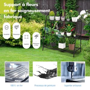 Espositore a 3 livelli in metallo per piante, fiori e scarpe - Scaffale e portaoggetti in metallo per scarpe - Product Image 6